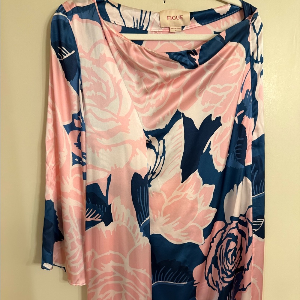 Figue Greta Floral-Print One-Shoulder Slit-Hem Silk Maxi Dress - Picture 10 of 16